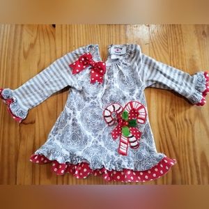 5/$20 Counting Daisies 18M Candy Cane Christmas Dress